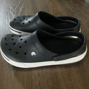 Crocs Crocband II Clogs Unisex M 9 / W11 Black White Slip On Rubber Comfort